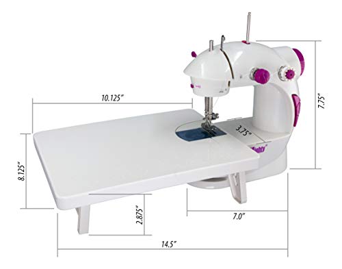 Sew Mighty Mini Sewing Machine for Kids, Beginners, Travel & More – Light, Portable, Battery Powered – Ideal for Traveling, Quick Repairs, Small Projects & Children – Dual-Speed, AC & DC Operation, Foot Pedal Controller & More