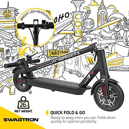 Swagtron SG-5 Swagger 5 Boost Commuter Electric Scooter with Upgraded 300W Motor