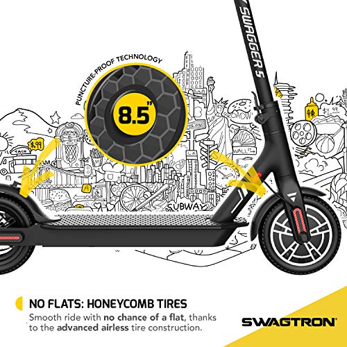 Swagtron SG-5 Swagger 5 Boost Commuter Electric Scooter with Upgraded 300W Motor