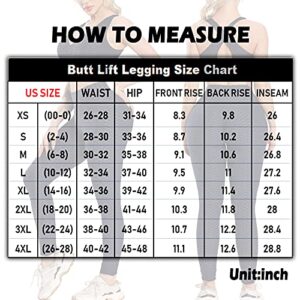 SEASUM Women High Waisted Yoga Pants Workout Butt Lifting Scrunch Booty Leggings Tummy Control Anti Cellulite Textured Tights S