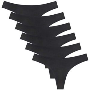 women's cotton thongs panties breathable underwear black