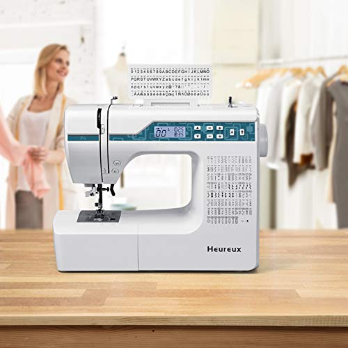 Heureux Sewing and Quilting Machine Computerized, 200 Built-in Stitches, LCD Display, Z6 Automatic Needle Threader, Twin Needle