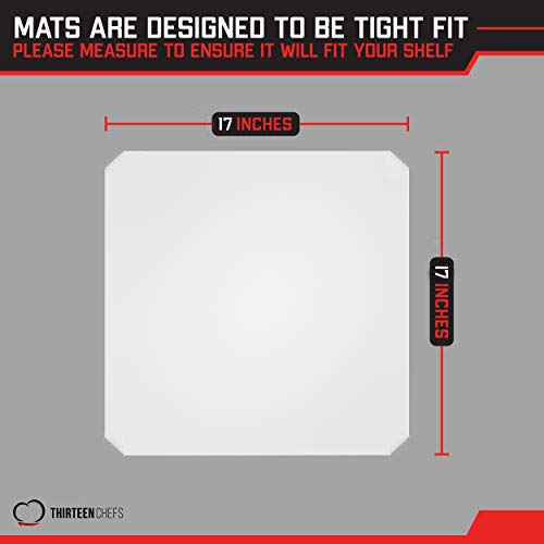 Thirteen Chefs Industrial Shelf Liners 18 x 18 Inch, 5 Pack Set for Wired Shelving Racks, Clear Polypropylene