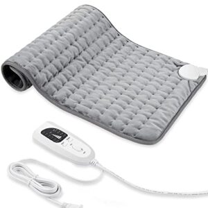 heating electric pad for back, shoulders, abdomen, legs, arms, electric fast heat pad with heat settings, auto shut off (12" × 24'')