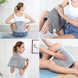 Heating Electric Pad for Back, Shoulders, Abdomen, Legs, Arms, Electric Fast Heat Pad with Heat Settings, Auto Shut Off (12" × 24'')