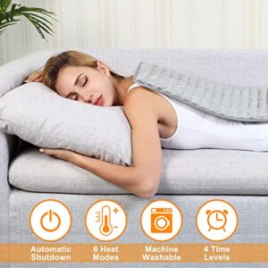 Heating Electric Pad for Back, Shoulders, Abdomen, Legs, Arms, Electric Fast Heat Pad with Heat Settings, Auto Shut Off (12" × 24'')