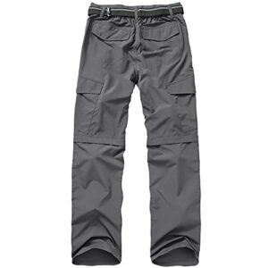 Mens Hiking Pants Convertible Quick Dry Zip Off UPF Lightweight Fishing Travel Camping Safari Pants,Grey,40