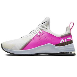 nike women's air max bella tr 3 sneaker, white/black-fire pink-pure platinum, 5