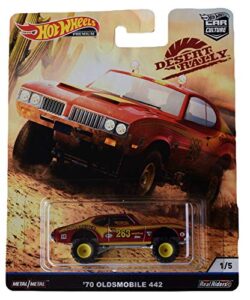 hot wheels car culture desert rally '70 oldsmobile 442 1/5, red/gold