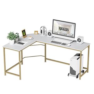 teraves reversible l-shaped desk corner gaming computer desk office workstation modern home study writing wooden table