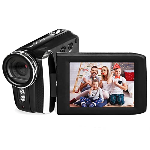 Kids Camcorders Video Camera FHD 1080P 24.0MP 2.8 Inch LCD 270 Degrees Rotatable Screen 8X Digital Zoom Camera Vlogging Camera Video Recorder for Kids(Black)