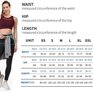 PHISOCKAT 2 Pack High Waist Yoga Pants with Pockets, Tummy Control Leggings, Workout 4 Way Stretch Yoga Leggings