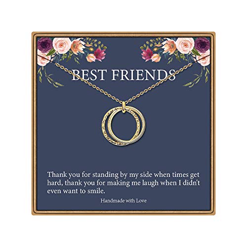 IEFLIFE Circles Necklace for Women Best Friend Necklaces Linked Circle Necklace Gifts for Best Friend Thank You Necklace for Teen Girls