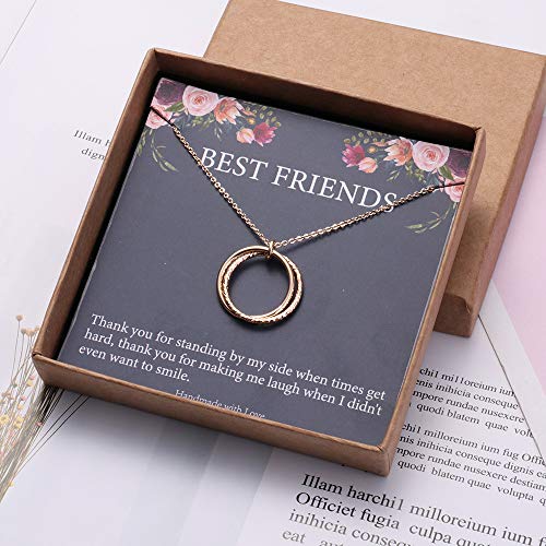 IEFLIFE Circles Necklace for Women Best Friend Necklaces Linked Circle Necklace Gifts for Best Friend Thank You Necklace for Teen Girls