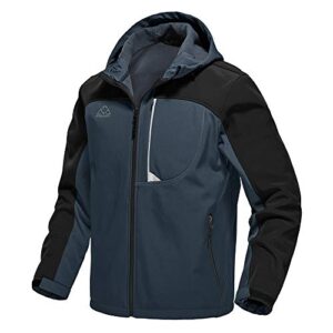 gopune windproof softshell fleece lined jacket winter outdoor hooded coat (grey,m)