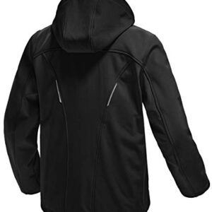 Gopune Men's Softshell Hiking Jacket Fleece Lined Waterproof Lightweight Hooded Coat (Black,XL)