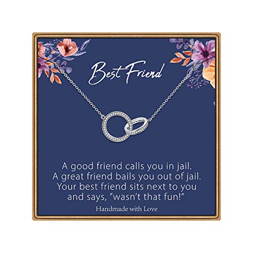 IEFLIFE Best Friend Necklace Friendship Gifts, Best Friend Necklaces BFF Gifts Two Circle Necklace Gifts for Best Friend Woman BFF Necklace Friendship Gifts for Women