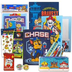 paw patrol giant all you need for school stationery gifts set - pencils case notebook eraser ruler, back to the pre school kindergarten education goodies supplies materials birthday for kids boys