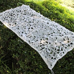 HYFAN White Camo Netting Camouflage Accessories for Decoration Sunshade Blind Camping Hunting Military (3 x 6 M)