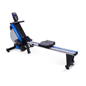 stamina dt plus rowing machine 1409 - rower machine with smart workout app - rower workout machine with dual air and magnetic resistance - up to 250 lbs weight capacity