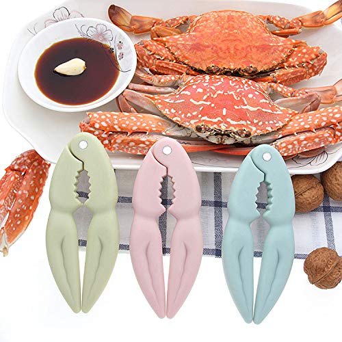 AKOAK 1 Count Creative Crab Crackers Sheller Home Convenient To Eat Crab Tools Walnut Nut Sheller Multifunctional Kitchen Seafood Tools (Pink)