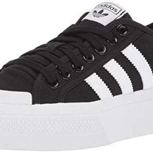 adidas Originals Women's Nizza Platform, Black/White/White, 7.5