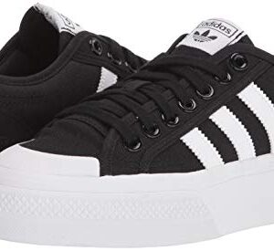 adidas Originals Women's Nizza Platform, Black/White/White, 7.5