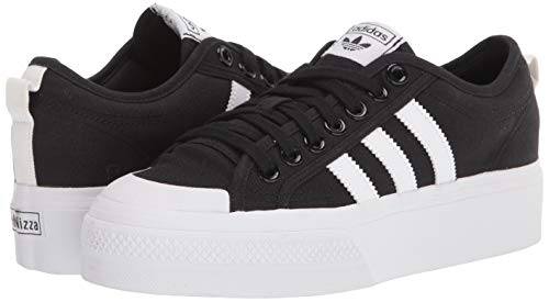 adidas Originals Women's Nizza Platform, Black/White/White, 7.5