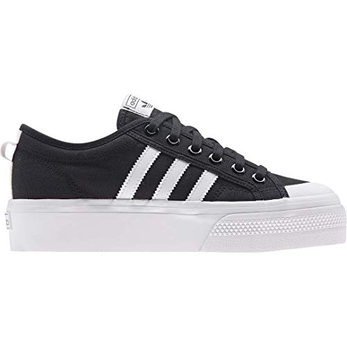 adidas Originals Women's Nizza Platform, Black/White/White, 7.5