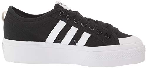 adidas Originals Women's Nizza Platform, Black/White/White, 7.5