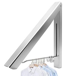 in vacuum drying racks for laundry foldable, retractable clothes folding indoor, aluminium, home storage organizer wall hanger for clothes (1 racks, silver)