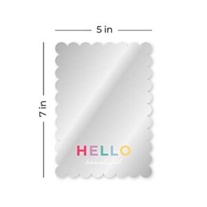 Canopy Street Hello Beautiful Magnetic Locker Mirror/Stylish Locker Décor/Shatterproof 4 3/4" x 6 3/4" Locker Accessory/Back to School Teen Girl Locker