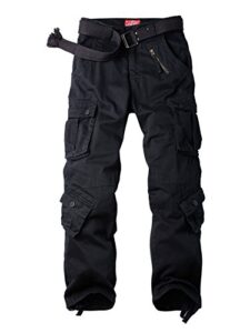 women's cotton casual military army cargo combat work pants with 8 pocket black us 10