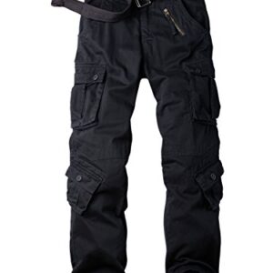 Women's Cotton Casual Military Army Cargo Combat Work Pants with 8 Pocket Black US 10