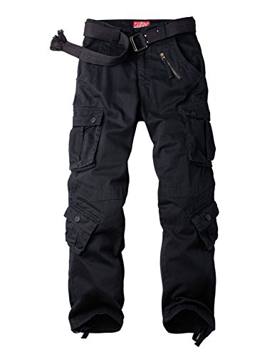 Women's Cotton Casual Military Army Cargo Combat Work Pants with 8 Pocket Black US 10