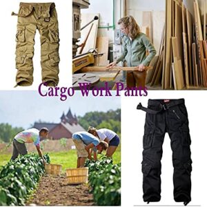 Women's Cotton Casual Military Army Cargo Combat Work Pants with 8 Pocket Black US 10