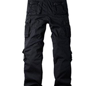 Women's Cotton Casual Military Army Cargo Combat Work Pants with 8 Pocket Black US 10