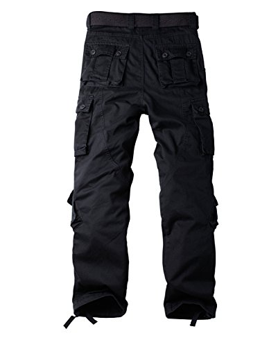 Women's Cotton Casual Military Army Cargo Combat Work Pants with 8 Pocket Black US 10