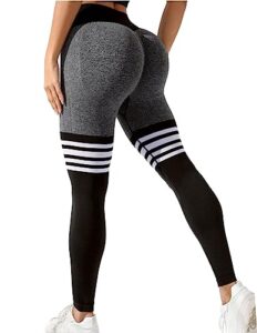cfr women scrunch butt lifting seamless leggings high waist stretchy workout fitness yoga pants tummy control gym tights #4 pants stripe black,m