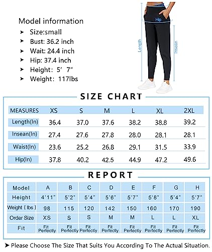 THE GYM PEOPLE Womens Joggers Pants with Pockets Athletic Leggings Tapered Lounge Pants for Workout, Yoga, Running, Training (Large, Black)