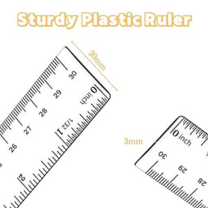 Plastic Ruler, Straight Ruler, 2PCS Clear Acrylic Ruler, 12 Inch Rulers with Centimeters and Inches, Measuring Tools for Student School Office