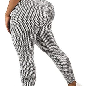 SEASUM Scrunch Butt Workout Leggings Women's High Waisted Booty Lifting Yoga Pants Textured Tummy Control Legging XL