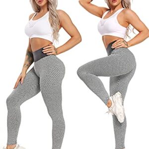 SEASUM Scrunch Butt Workout Leggings Women's High Waisted Booty Lifting Yoga Pants Textured Tummy Control Legging XL