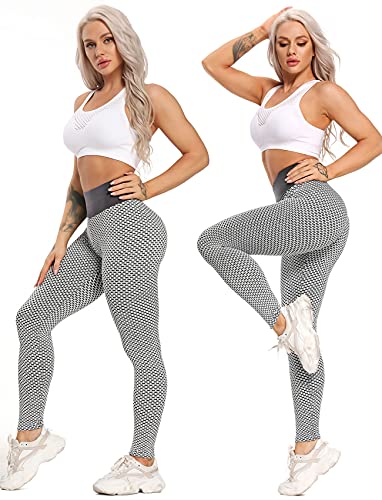 SEASUM Scrunch Butt Workout Leggings Women's High Waisted Booty Lifting Yoga Pants Textured Tummy Control Legging XL