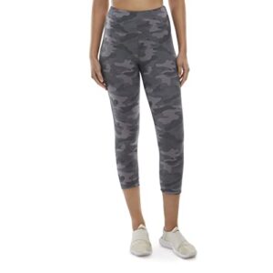 danskin women's capri legging, grey camo print, large