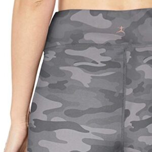 Danskin Women's Capri Legging, Grey Camo Print, Large