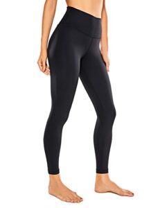 crz yoga women's naked feeling yoga pants 25 inches - 7/8 high waisted workout leggings black large
