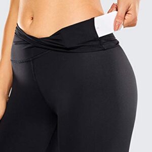 CRZ YOGA Women's Naked Feeling Yoga Pants 25 Inches - 7/8 High Waisted Workout Leggings Black Large