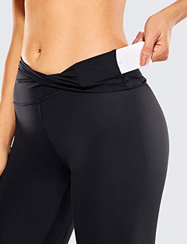 CRZ YOGA Women's Naked Feeling Yoga Pants 25 Inches - 7/8 High Waisted Workout Leggings Black Medium