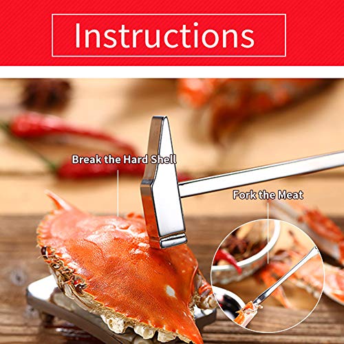 8Pcs Seafood Tool Set, Lobster Crab Nut Cracker Opener Tool Set Stainless Steel Seafood Claw Forks Picks Set Gift with Package Box